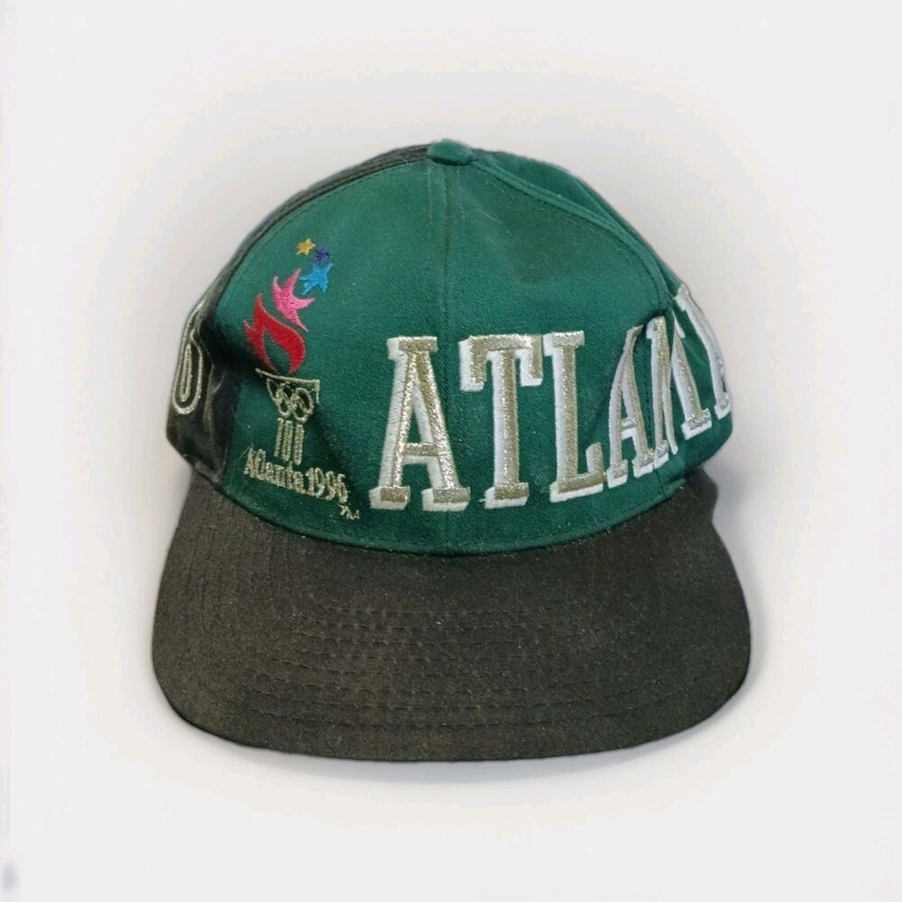 Vintage Atlanta Olympics SnapBack Hat Cap 1996 Logo Team USA Eastport - Green